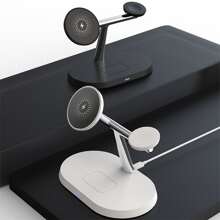 1 件三合一無線充電器相容於 Iphone 14/13/12、airpods 和 Apple Watch - 白色 - 查看 5