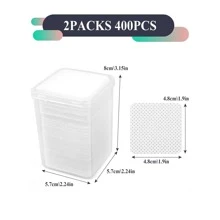 400片睫毛延伸膠擦拭片,不掉毛睫毛膠清潔劑擦拭布,無紡布擦拭物,可用於睫毛延伸膠和指甲油瓶的去除工具 - 白色 - 查看 5