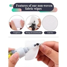 400片睫毛延伸膠擦拭片,不掉毛睫毛膠清潔劑擦拭布,無紡布擦拭物,可用於睫毛延伸膠和指甲油瓶的去除工具 - 白色 - 查看 7