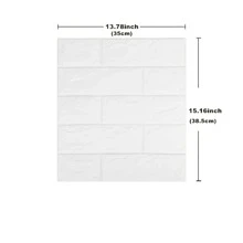 5入組DIY3D牆貼牆紙泡沫柔軟的磚塊自粘防水模具房間家庭客廳浴室廚房床上用品房間裝修 - 白色 - 查看 6