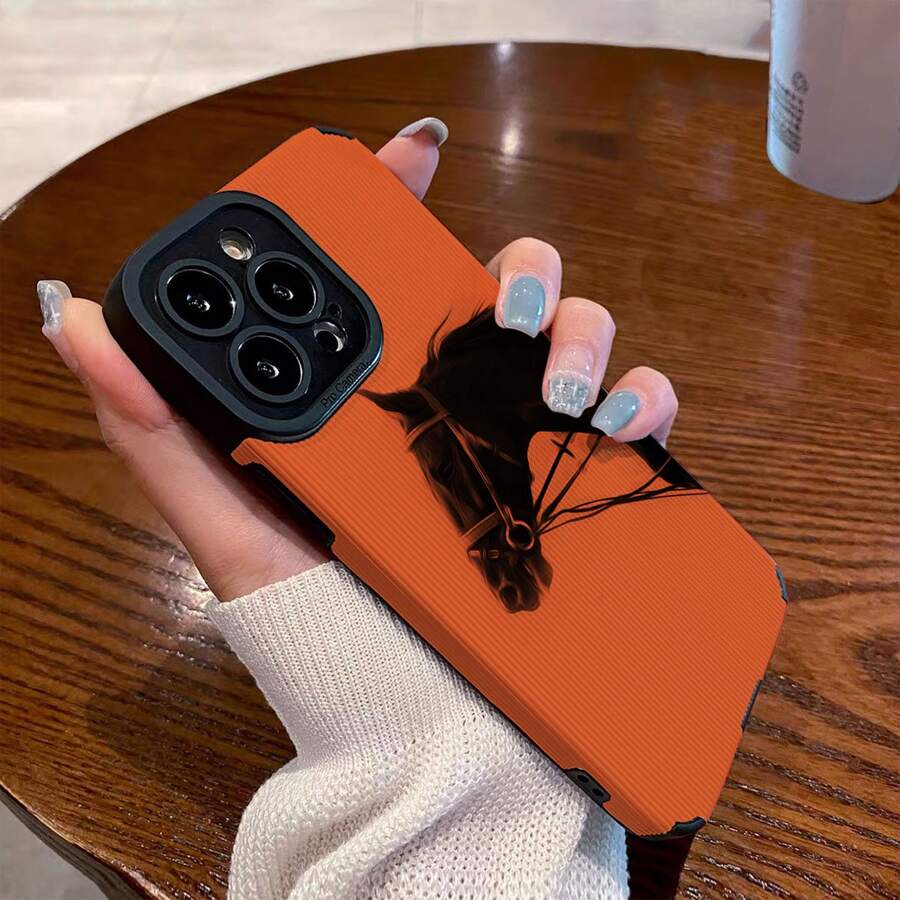 Horse Graphic Phone Case - Grey - View 1