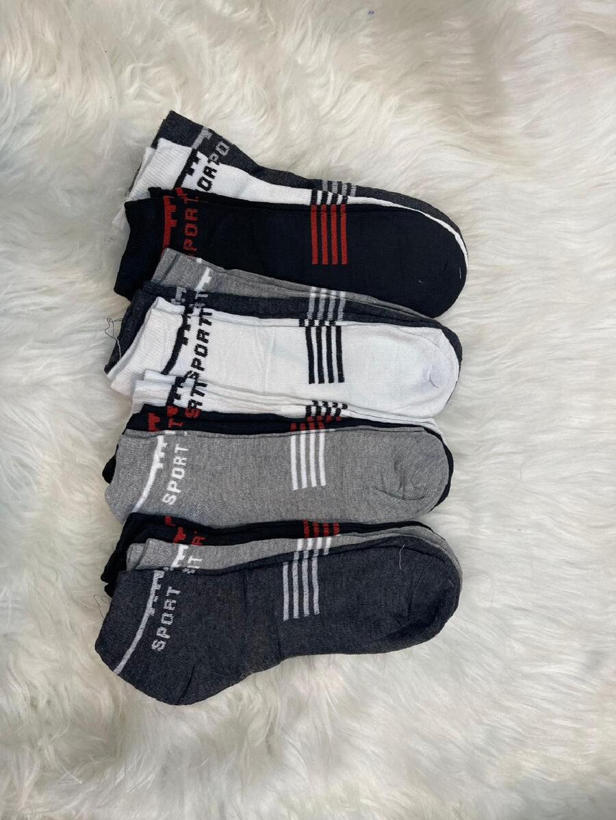Kit 12 Pares de Meias Soquete masculino Cano Curta Cores Variadas - Multicolorido - Visão 1