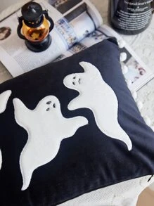 1 Pieza Funda De Almohada Bordada Con Fantasma De Halloween - Multicolor - Ver 3