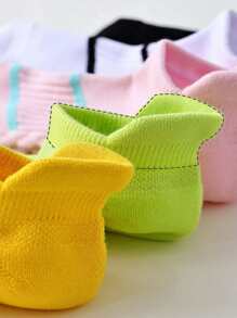 7女性透氣網布低胸襪子適合春天秋天,防汗運動襪 - 彩色 - 查看 2