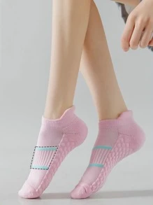 7女性透氣網布低胸襪子適合春天秋天,防汗運動襪 - 彩色 - 查看 5