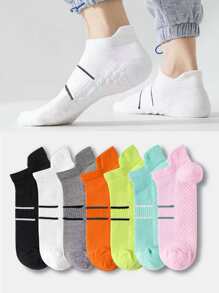 7女性透氣網布低胸襪子適合春天秋天,防汗運動襪 - 彩色 - 查看 1