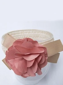 1pc Pink Flower Decor Headband For Girls (Small/Medium/Large) Love Valentine - Pink - View 2