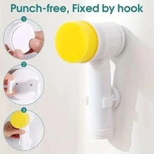 1入組強大電動旋轉洗滌器,可充電清潔刷帶3刷頭,無繩&清潔,方便收納適用於浴室,廚房,水槽,窗戶,浴缸和瓷磚 - 白色 - 查看 8