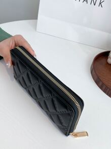 Wallet Women's Long New Mobile Phone Bag Solid Color Clutch Bag Convenient Coin Purse - Black - View 4