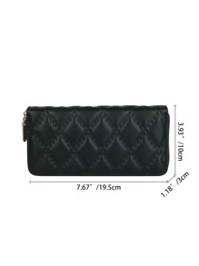 Wallet Women's Long New Mobile Phone Bag Solid Color Clutch Bag Convenient Coin Purse - Black - View 7