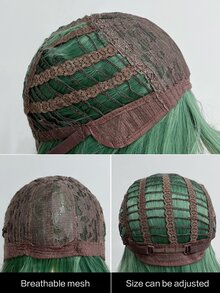 Water Wave Wigs With Bangs Dark Brown 28 Inch Heat Resistant Fiber Long Wavy Deep Wave Synthetic Wigs For Women Party Daily Used - Green - View 5