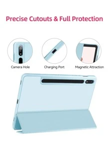 Tablet Case Compatible With Samsung Galaxy Tab Case Compatible With Tab S8 Ultra 14.6 S8 Plus S7 Plus S7 FE 12.4 S7 S8 11 S6 Lite 10.4 With Pen Slot Tablet Cover - Baby Blue - View 4