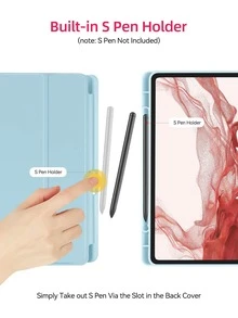 Tablet Case Compatible With Samsung Galaxy Tab Case Compatible With Tab S8 Ultra 14.6 S8 Plus S7 Plus S7 FE 12.4 S7 S8 11 S6 Lite 10.4 With Pen Slot Tablet Cover - Baby Blue - View 3