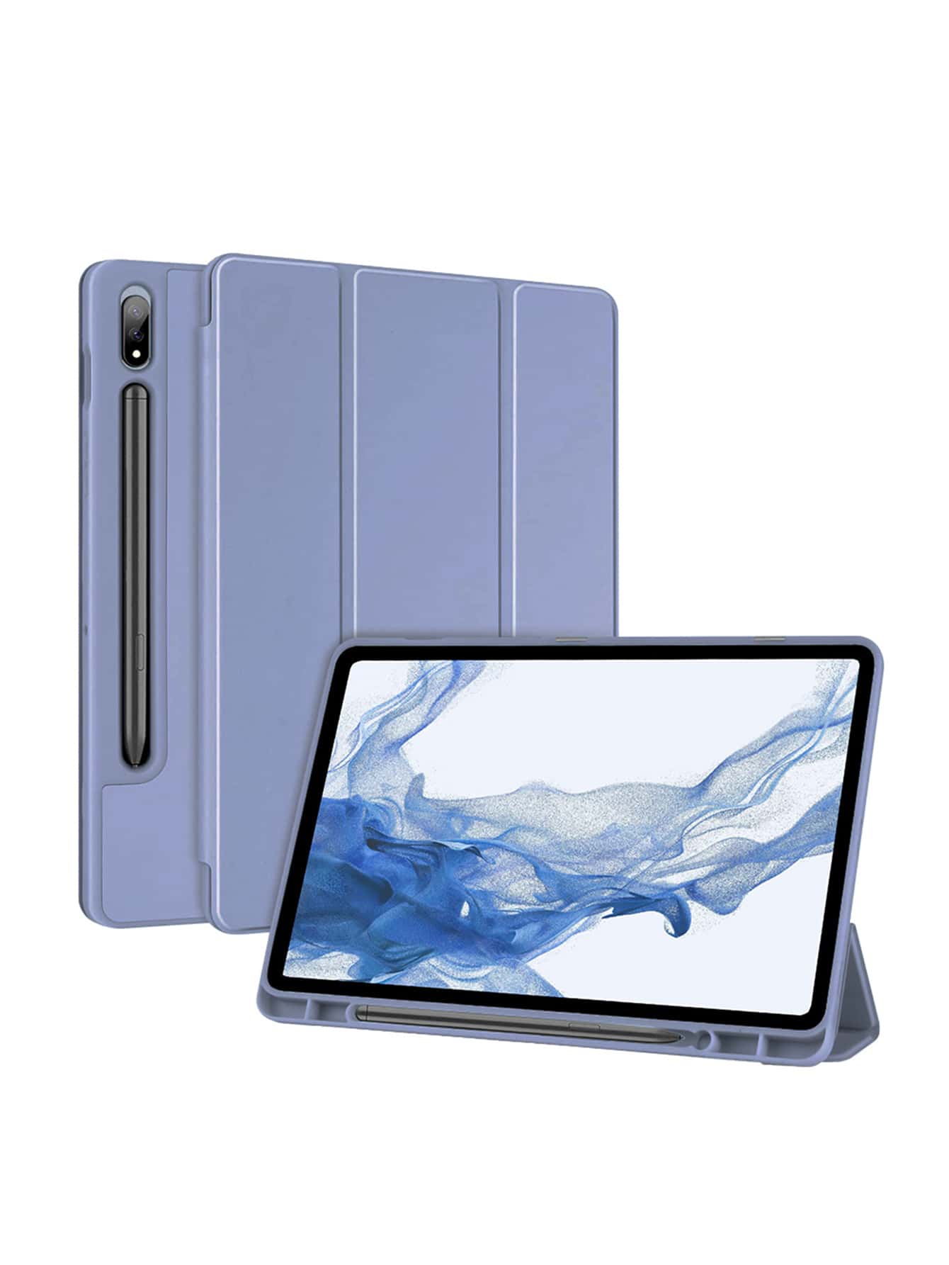 Tablet Case Compatible With Samsung Galaxy Tab Case For Tab S8 Ultra 14.6 S8 Plus S7 Plus S7 FE 12.4 S7 S8 11 S6 Lite 10.4 With Pen Slot Tablet Cover - Purple - View 1