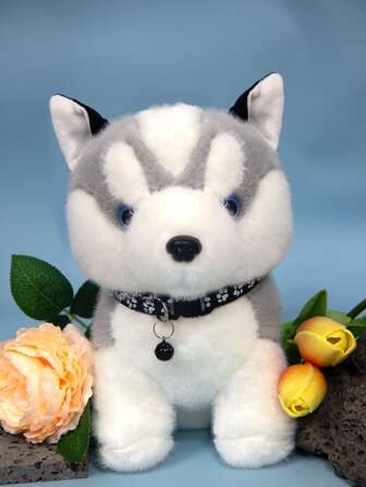 1 件超可爱毛绒哈士奇狗玩偶