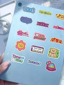 60pcs Pegatinas De Frases En Inglés Para Decorar Cuadernos, Papelería, Diarios, Álbumes De Recortes - Multicolor - Ver 3