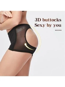 Mesh Sexy Breathable Butt Lifter Panties, Women's Flat Angle Shaped Enhancing Bottom Underwear, Slimming Body Shaping Shorts