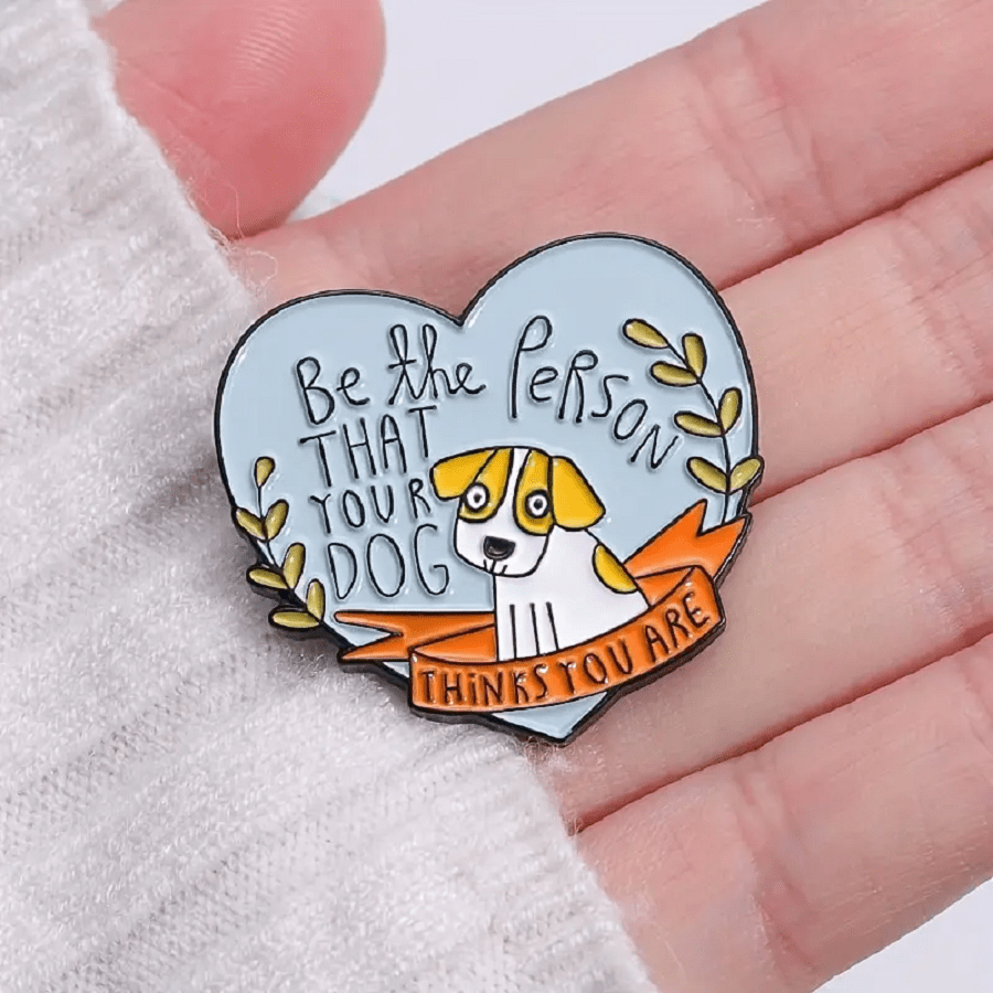 1PC Adorable HeartShaped Enamel Pins Perfect Gift for Dog Parents
