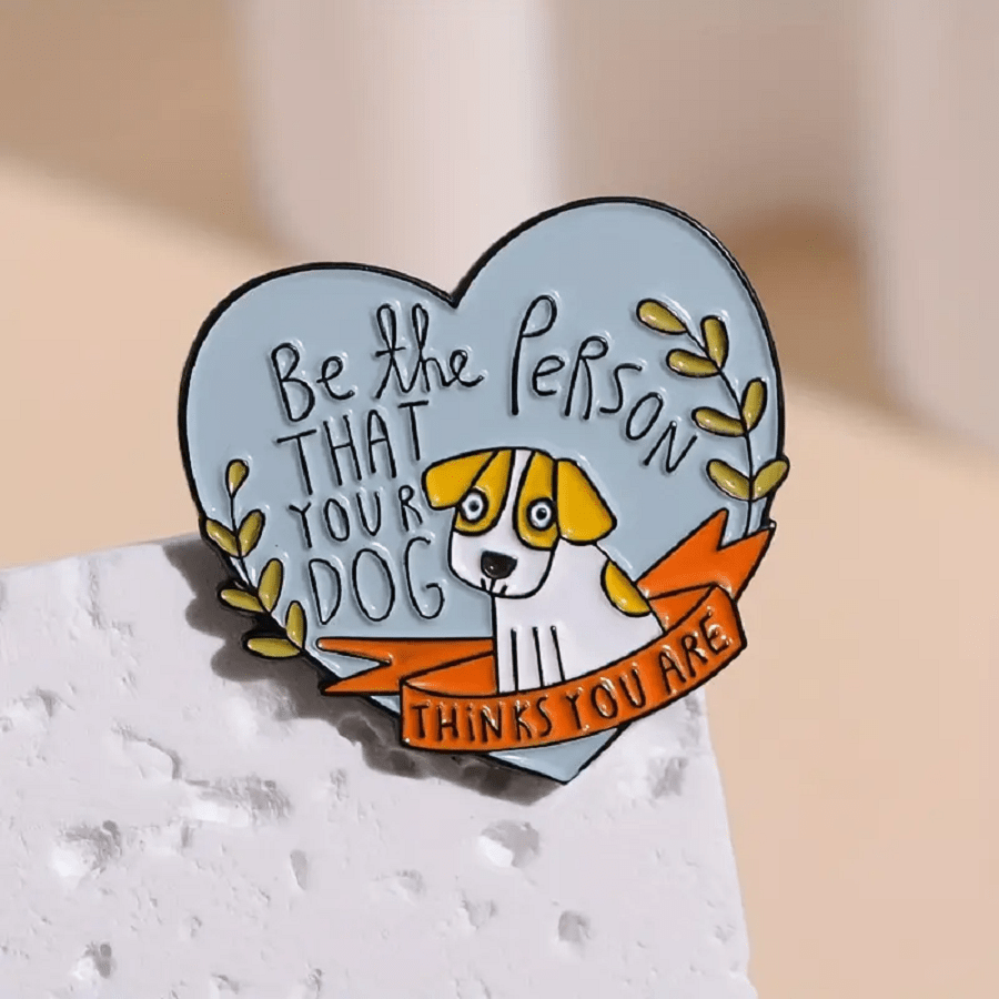 1PC Adorable HeartShaped Enamel Pins Perfect Gift for Dog Parents