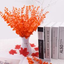 10入組人造桉樹莖帶樹葉,15英寸桉樹分支帶樹葉適用於家庭裝飾,花瓶,DIY花束,婚禮裝飾