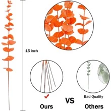 10入組人造桉樹莖帶樹葉,15英寸桉樹分支帶樹葉適用於家庭裝飾,花瓶,DIY花束,婚禮裝飾