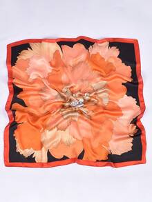 1入組女性70cm圖案時尚圍巾適用於日常 - 彩色 - 查看 3