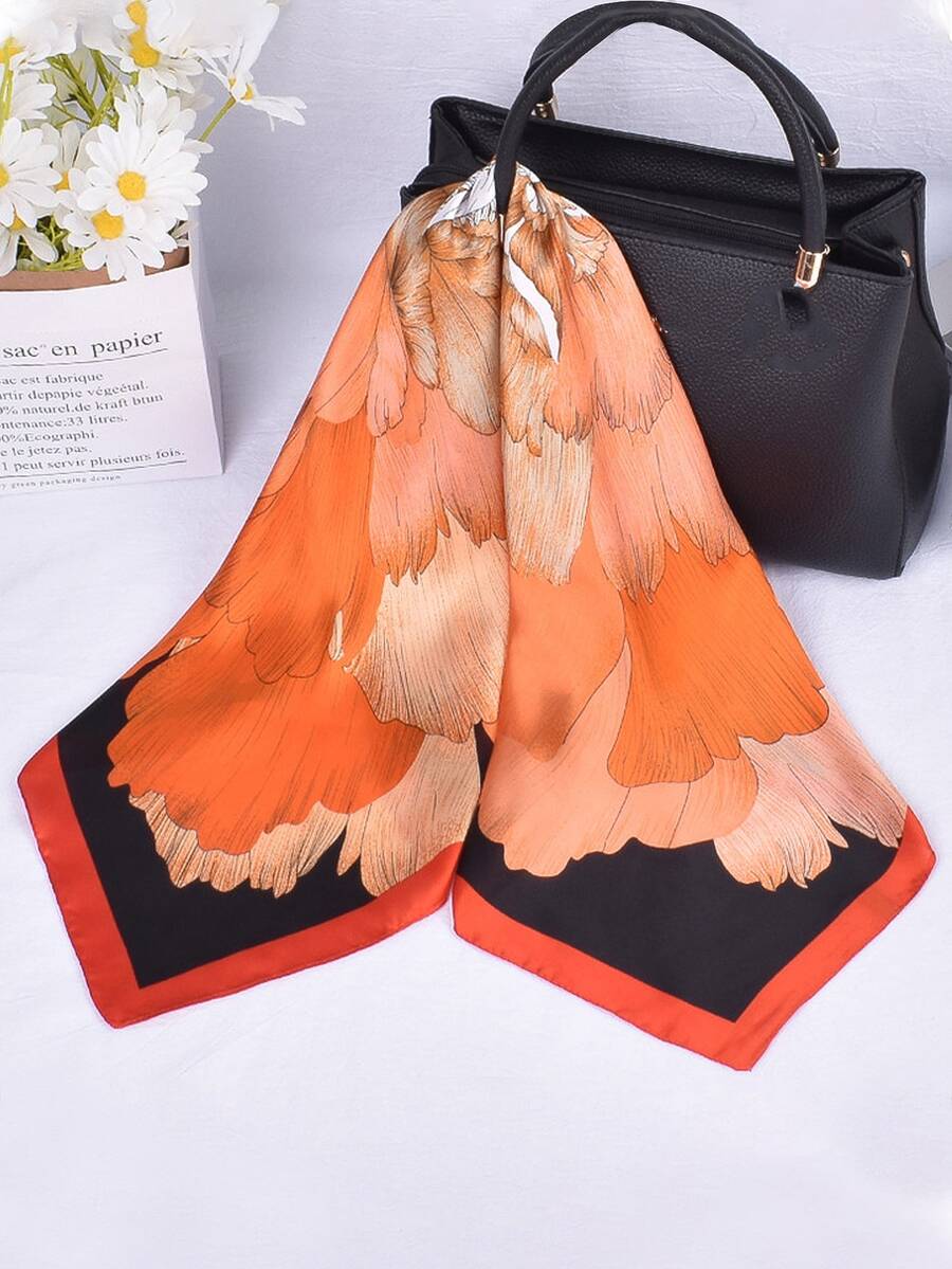 1入組女性70cm圖案時尚圍巾適用於日常 - 彩色 - 查看 1