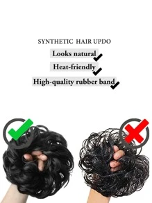 6" Lộn Xộn Búi Tóc Lọn Tổng Hợp Tóc đuôi ngựa búi gợn sóng Phần mở rộng tóc Updo Bun dày Phụ nữ Cô gái, màu nâu xám nhạt và tóc vàng tẩy trắng - Nhiều màu - Xem 5