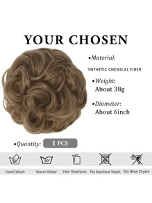 6" Lộn Xộn Búi Tóc Lọn Tổng Hợp Tóc đuôi ngựa búi gợn sóng Phần mở rộng tóc Updo Bun dày Phụ nữ Cô gái, màu nâu xám nhạt và tóc vàng tẩy trắng - Nhiều màu - Xem 4