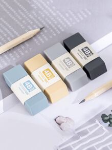 4入組簡約設計隨機顏色的橡皮擦,高品質柔軟擦得乾淨,學校文具