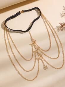 1pc Lace Elastic Rope Butterfly/Animal Shaped Thigh Chains For Rave - Gold - View 4