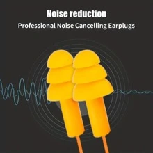 1/2pcs Wired Earplug Set With Cord And Case, Noise-Proof, Waterproof, Anti-Lost Holder, Earplugs