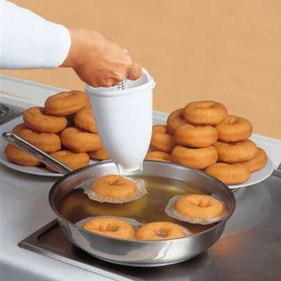 1 pieza Máquina para hacer donas, hecha de plástico PP, herramienta de repostería DIY con boquilla, adecuada para hacer donas en casa, herramienta de cocina para hornear, suministros para fiestas, cumpleaños y reuniones festivas