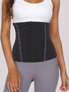 Sweat Tummy Control Waist Trainer Belt - Black - View 6
