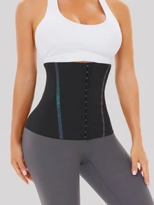 Sweat Tummy Control Waist Trainer Belt - Black - View 7