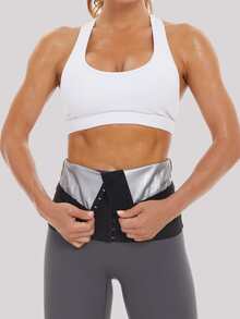 Sweat Tummy Control Waist Trainer Belt - Black - View 5