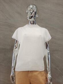 Women Knit Tops - trắng - Xem 1