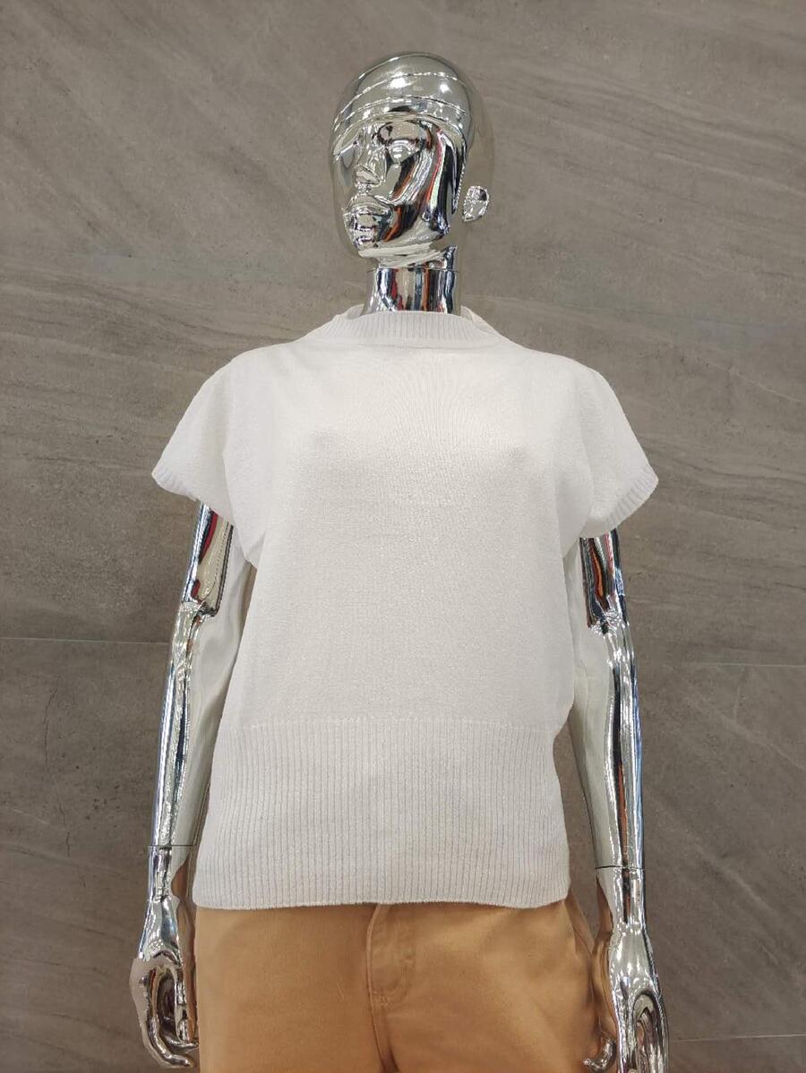 Women Knit Tops - trắng - Xem 1