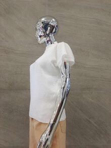 Women Knit Tops - trắng - Xem 3