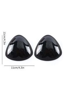 2pcs/pair Silicone Chest Patch Self-adhesive Invisible Seamless Triangular Chest Pad - Black - View 2