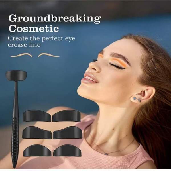 6 in 1 piega linea Kit silicone Eyeliner Modello occhio Applicatore