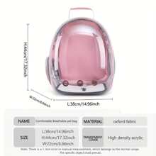 Có thể mang đi Mèo Ba lô Đối với Ngoài trời , Thoáng khí Trong suốt Toàn cảnh Hai vai Vận chuyển Thú cưng ( Màu hồng ) - Hồng - Xem 4