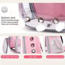 Có thể mang đi Mèo Ba lô Đối với Ngoài trời , Thoáng khí Trong suốt Toàn cảnh Hai vai Vận chuyển Thú cưng ( Màu hồng ) - Hồng - Xem 5