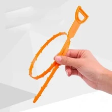 立即消除堵塞的排水管 - 1 件头发排水管堵塞清除工具，适用于下水道、厨房水槽和浴室浴缸 - 橘色 - 查看 4