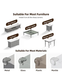 8pcs PVC Adhesive Table Corner Protector, Clear Anti-Bump Table Corner Protector, Covers Sharp Furniture And Table Edges, Corner Protector, Guardrail Guard - Furniture Corner And Edge Bumpers - Anti Bumpers And Cushions For TV Stands, Dining Tables, Coffee Tables, Nightstands, Etc., Suitable For Metal, Glass, Plastic, Marble And Other Materials - Clear - View 6