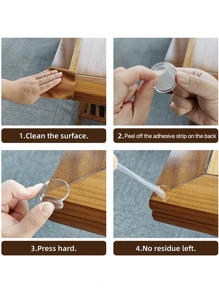 8pcs PVC Adhesive Table Corner Protector, Clear Anti-Bump Table Corner Protector, Covers Sharp Furniture And Table Edges, Corner Protector, Guardrail Guard - Furniture Corner And Edge Bumpers - Anti Bumpers And Cushions For TV Stands, Dining Tables, Coffee Tables, Nightstands, Etc., Suitable For Metal, Glass, Plastic, Marble And Other Materials - Clear - View 8