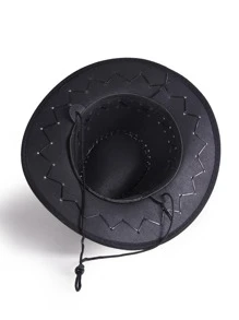 1 Miếng Cao Bồi Miền Tây Mũ Người Mỹ Retro Hiệp sỹ Hiệu suất Mũ - màu đen - Xem 4