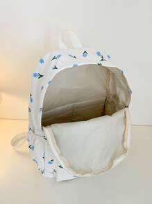 Solid Colour Simple Style Large Capacity Backpack For Travel, School, Or Daily Use, For Women, Students - Multicolor - View 5