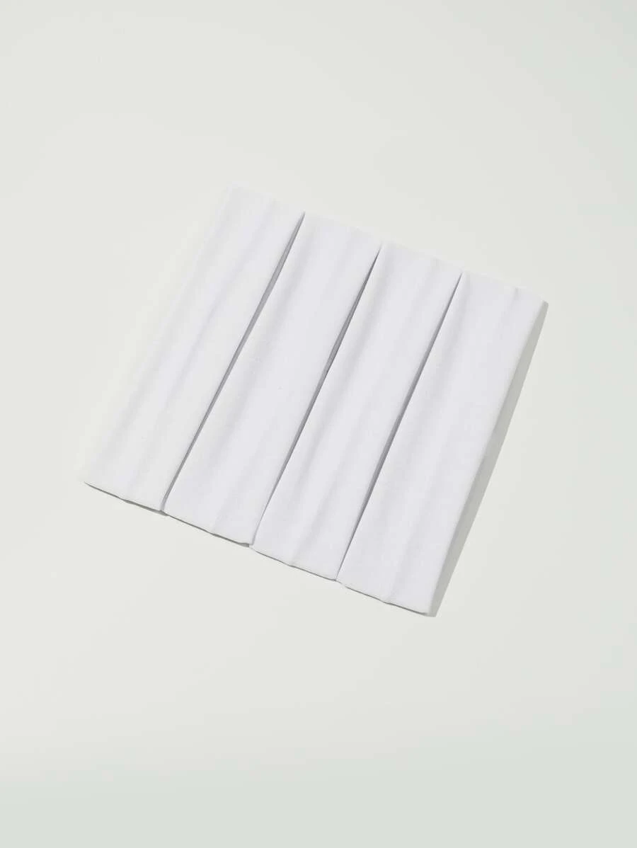 4入組素色休閒頭帶適用於日常生活