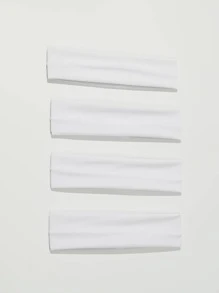 4入組素色休閒頭帶適用於日常生活 - 白色 - 查看 3